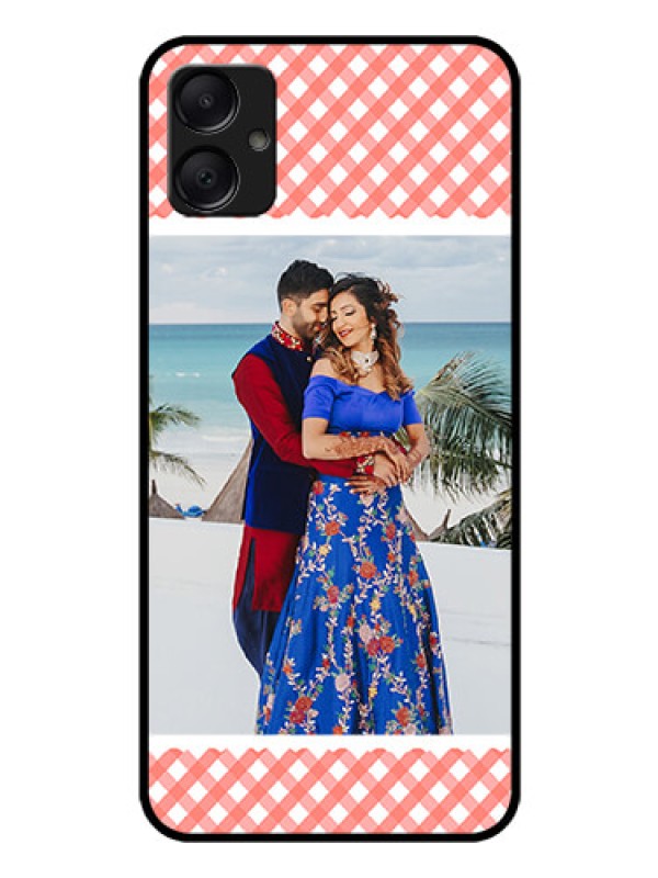 Custom Galaxy F05 Custom Glass Phone Case - Pink Pattern Design