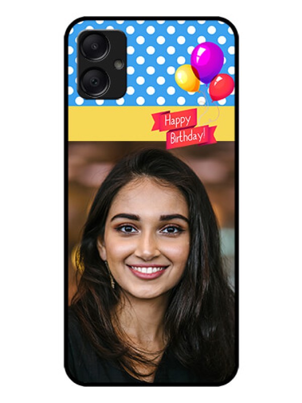 Custom Galaxy F05 Custom Glass Phone Case - Happy Birthday Design