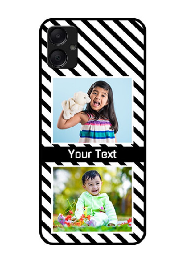 Galaxy F05 Custom Glass Phone Case - Black And White Stripes Design