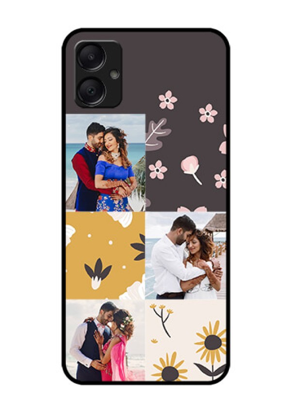Galaxy F05 Custom Glass Phone Case - 3 Images With Floral Design