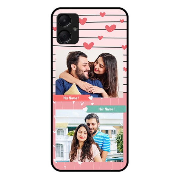 Galaxy F05 Custom Glass Phone Case - Photo With Heart Design