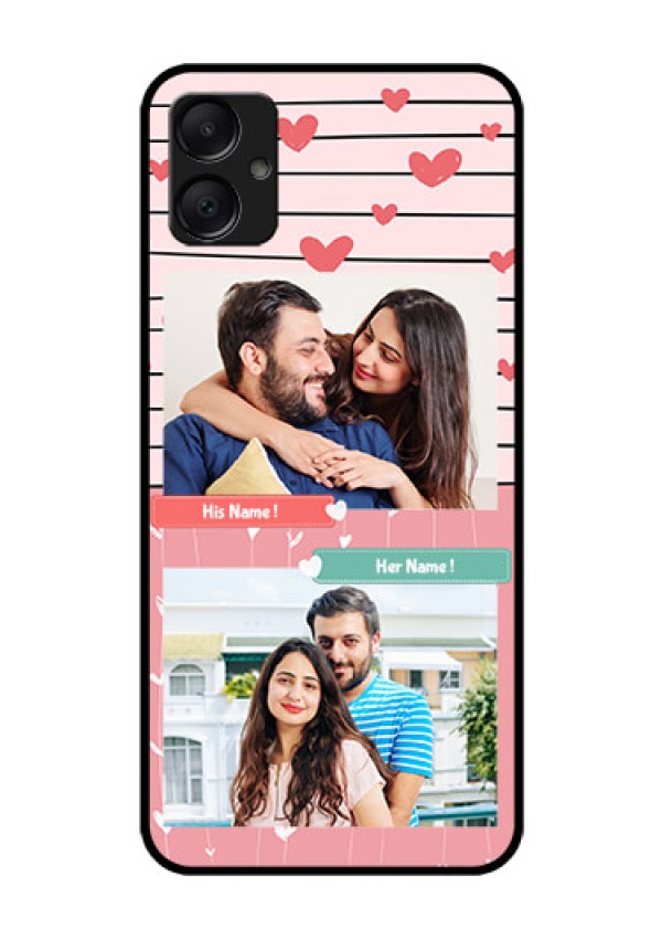 Galaxy F05 Custom Glass Phone Case - Photo With Heart Design
