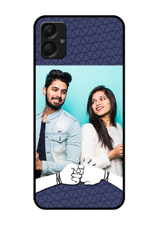 Galaxy F05 Custom Glass Phone Case - With Best Friends Design