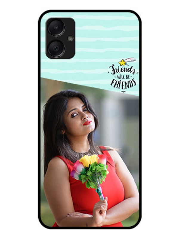 Custom Galaxy F05 Custom Glass Phone Case - Friends Picture Icon Design