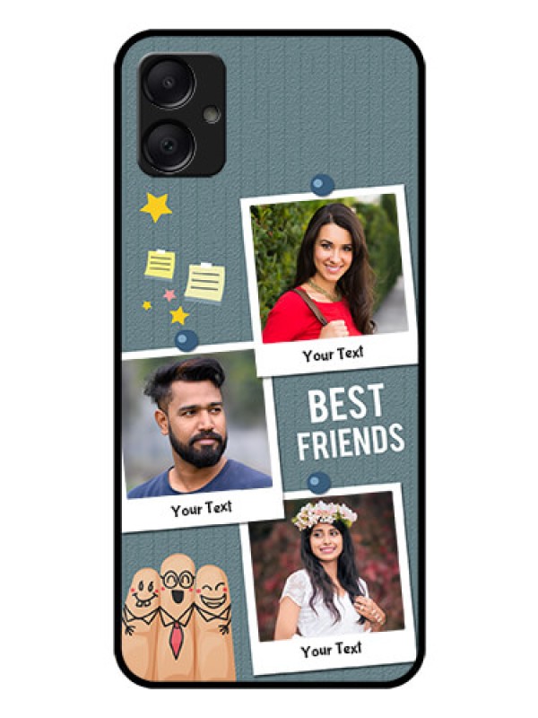 Custom Galaxy F05 Custom Glass Phone Case - Sticky Frames And Friendship Design