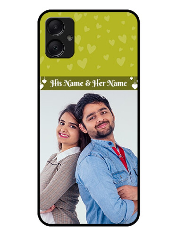 Custom Galaxy F05 Custom Glass Phone Case - You and Me Heart Design