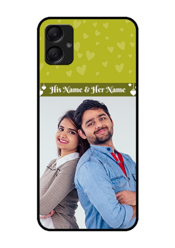 Galaxy F05 Custom Glass Phone Case - You and Me Heart Design