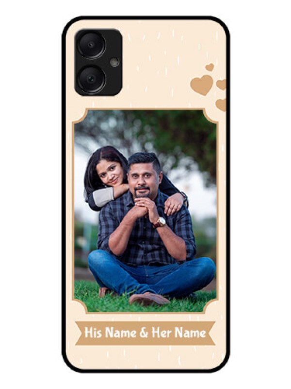 Custom Galaxy F05 Custom Glass Phone Case - With Confetti Love Design