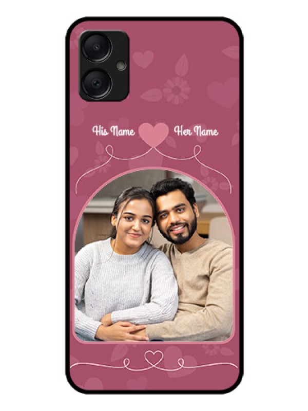 Custom Galaxy F05 Custom Glass Phone Case - Love Floral Design