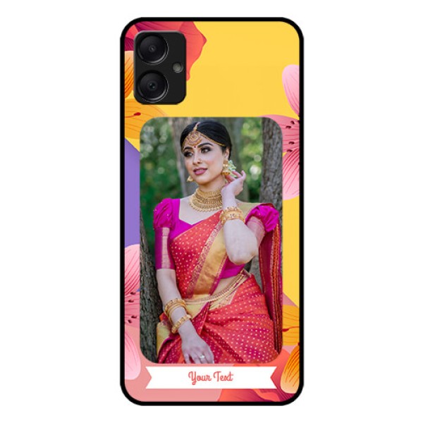 Galaxy F05 Custom Glass Phone Case - 3 Image With Vintage Floral Design
