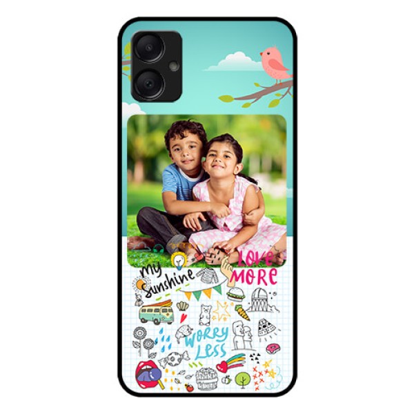 Galaxy F05 Custom Glass Phone Case - Doodle Love Design