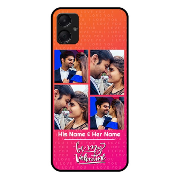 Galaxy F05 Custom Glass Phone Case - I Love You Pink Design