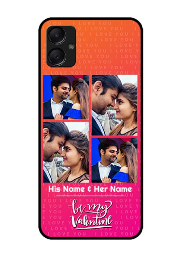 Galaxy F05 Custom Glass Phone Case - I Love You Pink Design