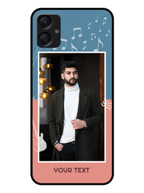 Custom Galaxy F05 Custom Glass Phone Case - With Color Musical Note Design