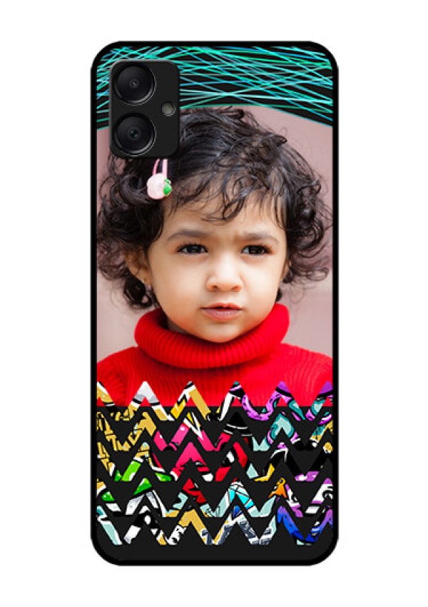 Galaxy F05 Custom Glass Phone Case - Neon Abstract Design