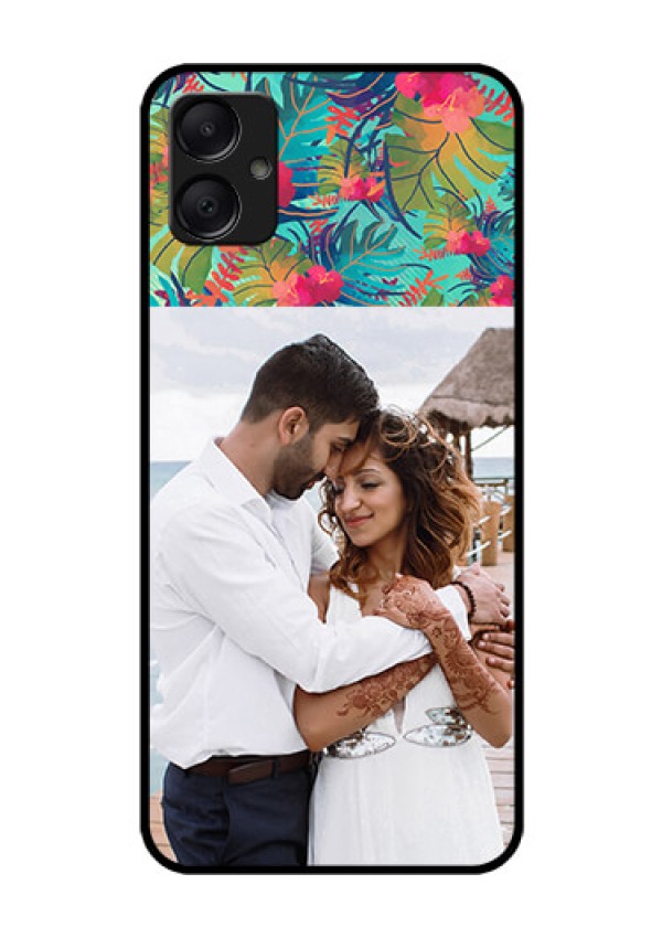 Galaxy F05 Custom Glass Phone Case - Watercolor Floral Design