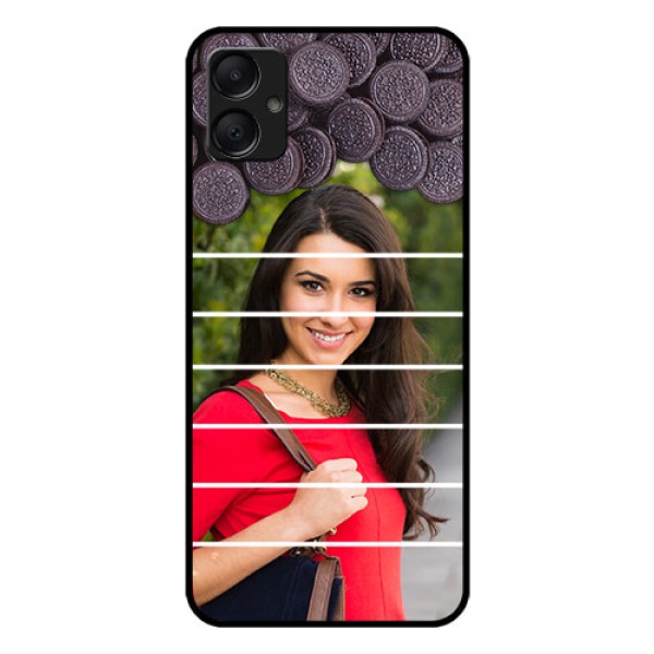 Galaxy F05 Custom Glass Phone Case - With Oreo Biscuit Design Galaxy F05 Custom Glass Phone Case - With Oreo Biscuit Design