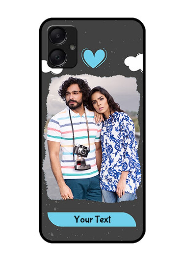 Galaxy F05 Custom Glass Phone Case - Splashes With Love Doodles Design