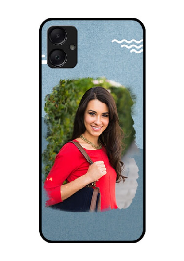 Galaxy F05 Custom Glass Phone Case - Grunge Line Art Design