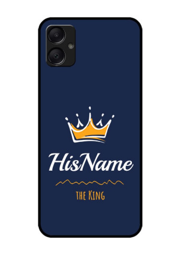 Galaxy F05 Custom Glass Phone Case - King With Name Design