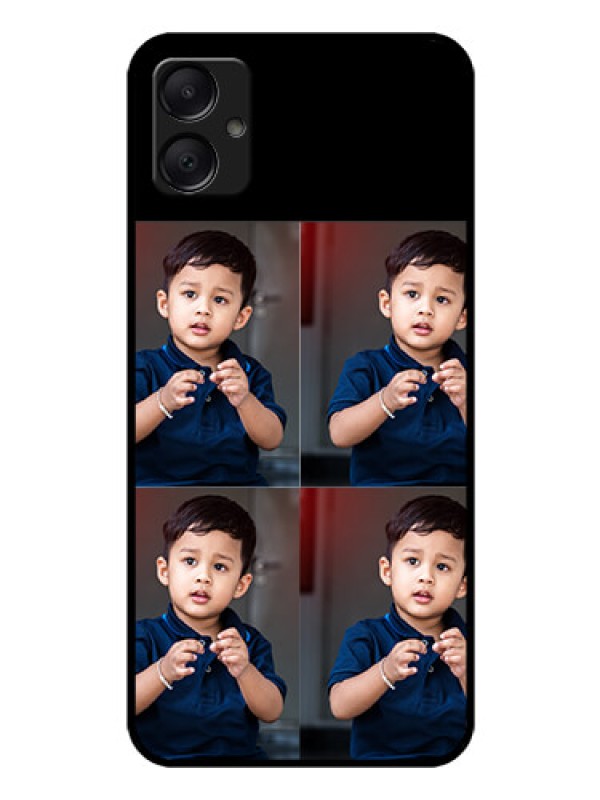 Custom Galaxy F05 Custom Glass Phone Case - 4 Image Holder Design