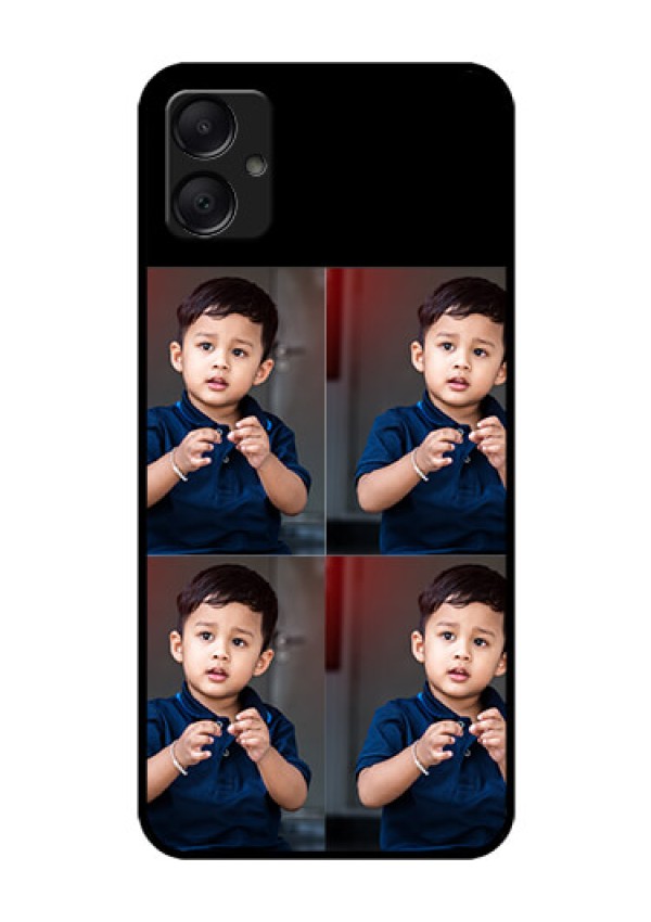 Galaxy F05 Custom Glass Phone Case - 4 Image Holder Design