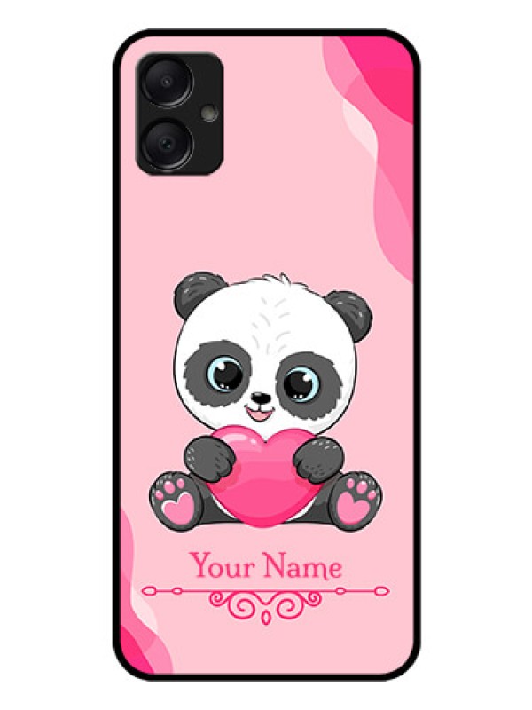 Custom Galaxy F05 Custom Glass Phone Case - Cute Panda Design