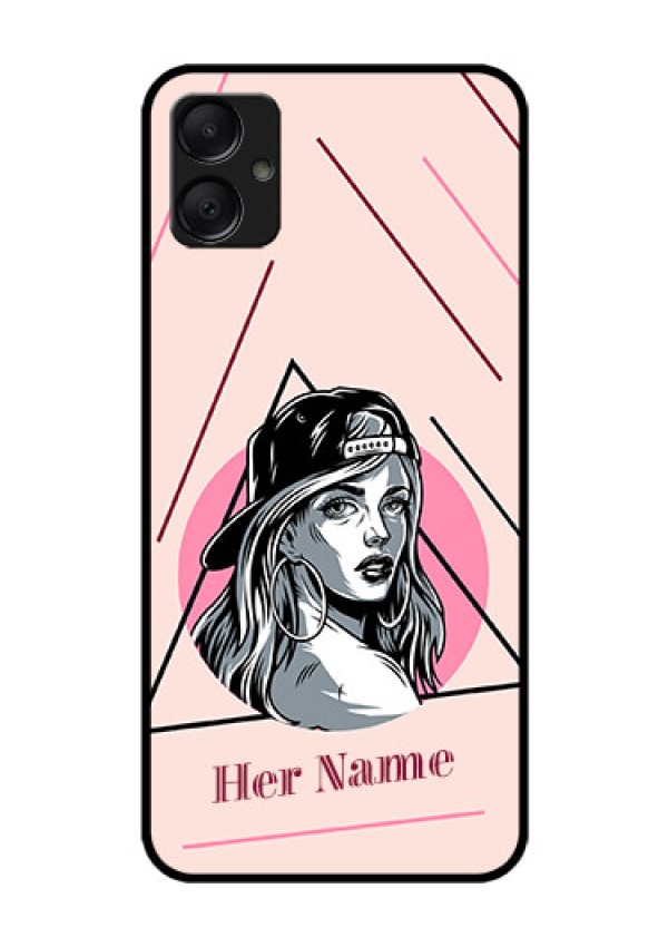 Galaxy F05 Custom Glass Phone Case - Rockstar Girl Design