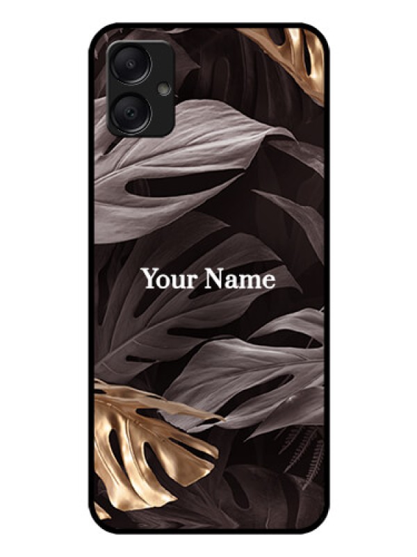 Custom Galaxy F05 Custom Glass Phone Case - Wild Leaves Digital Paint Design