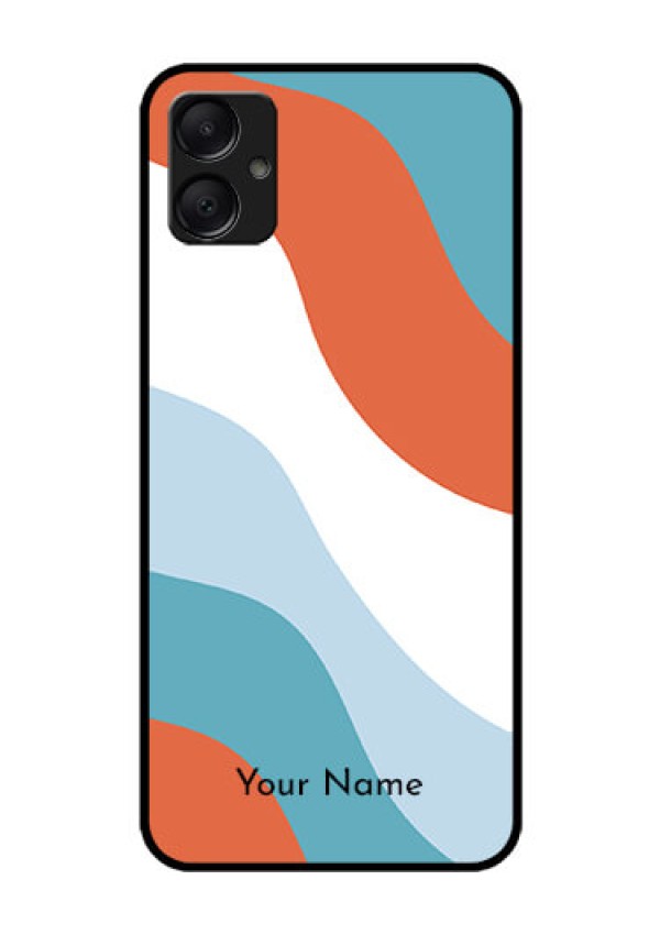 Galaxy F05 Custom Glass Phone Case - Coloured Waves Design