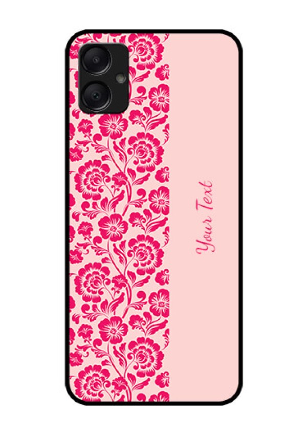 Galaxy F05 Custom Glass Phone Case - Attractive Floral Pattern Design