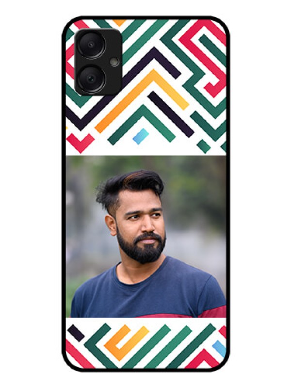Custom Galaxy F05 Custom Glass Phone Case - Colorful Maze Pattern Design