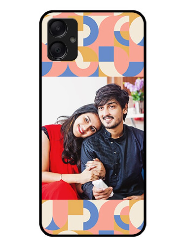 Custom Galaxy F05 Custom Glass Phone Case - Semi - Circle Maze Pattern Design