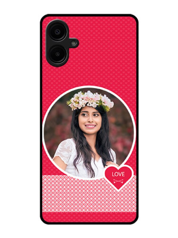 Custom Galaxy F06 Custom Glass Phone Case - Pink Color Pattern Design