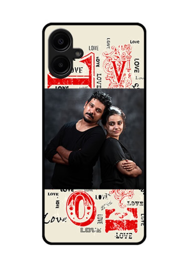 Galaxy F06 Custom Glass Phone Case - Trendy Love Design Case