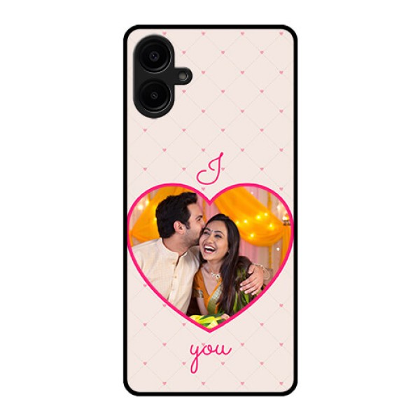 Galaxy F06 Custom Glass Phone Case - Heart Shape Design