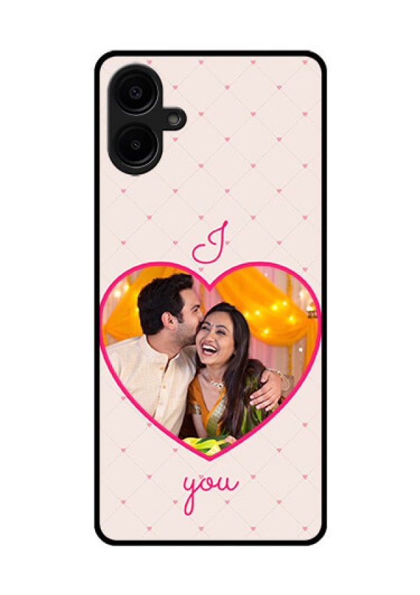 Galaxy F06 Custom Glass Phone Case - Heart Shape Design