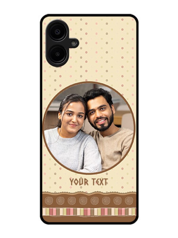 Custom Galaxy F06 Custom Glass Phone Case - Brown Dotted Mobile Case Design