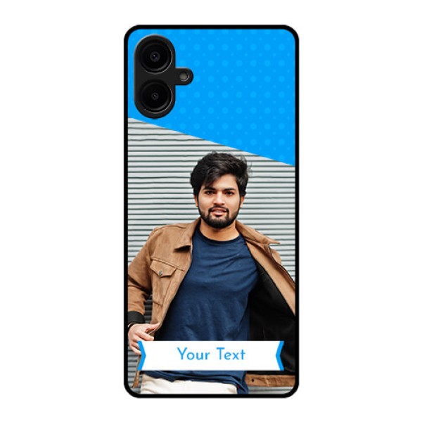 Galaxy F06 Custom Glass Phone Case - Simple Blue Color Design
