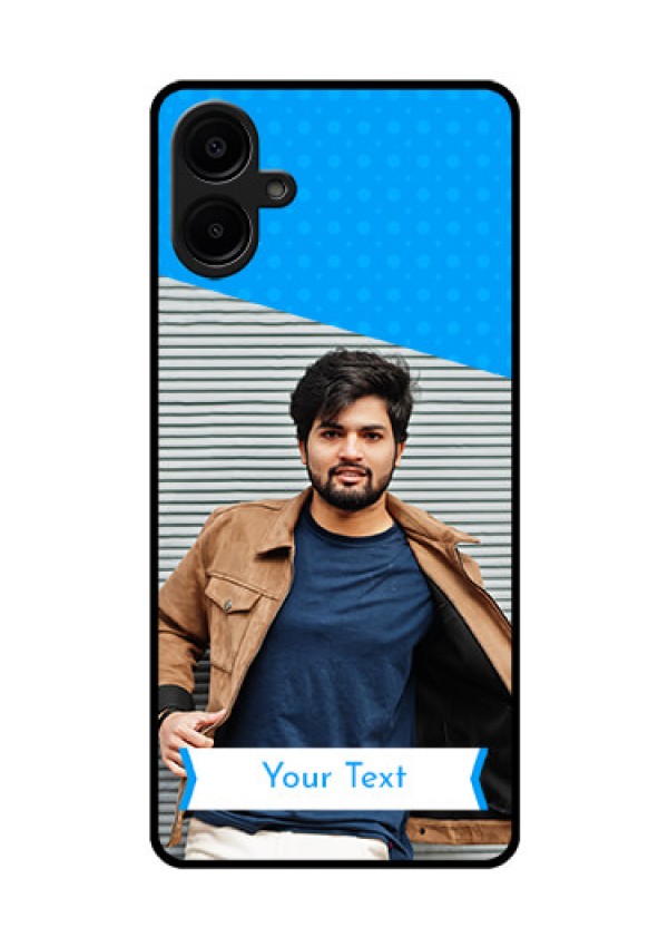 Galaxy F06 Custom Glass Phone Case - Simple Blue Color Design
