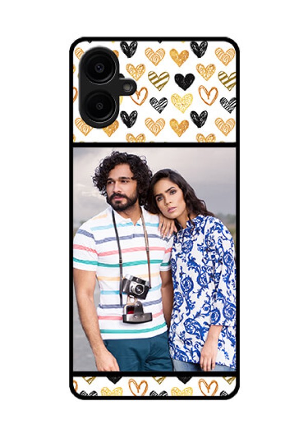 Galaxy F06 Custom Glass Phone Case - Love Symbol Design