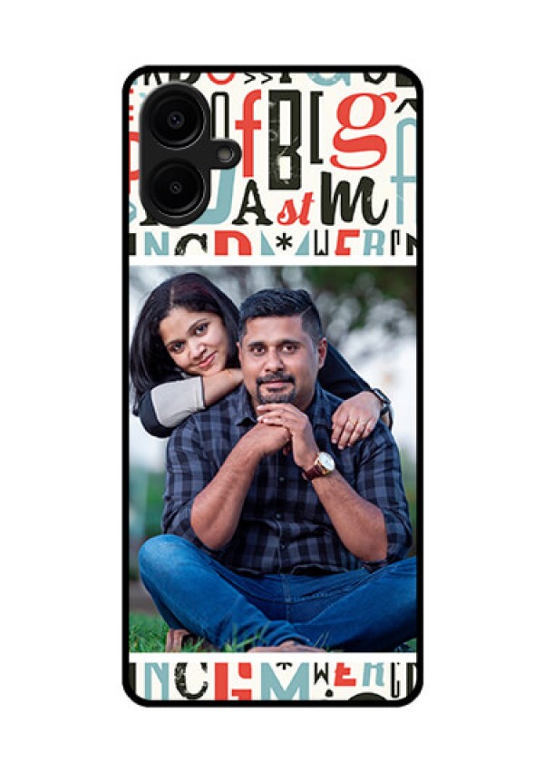 Galaxy F06 Custom Glass Phone Case - Alphabet Design