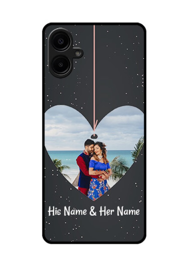 Galaxy F06 Custom Glass Phone Case - Hanging Heart Design
