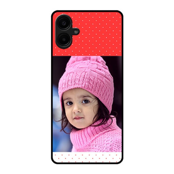 Galaxy F06 Custom Glass Phone Case - Red Pattern Design