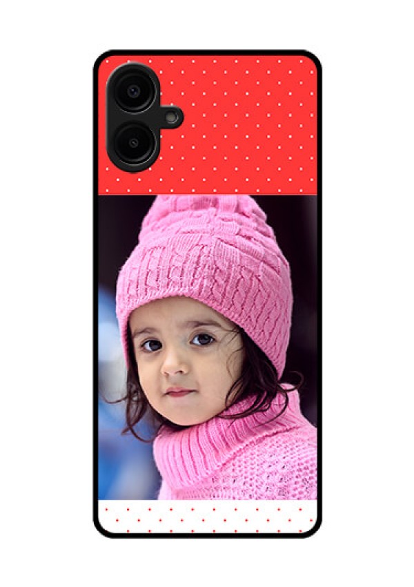 Galaxy F06 Custom Glass Phone Case - Red Pattern Design