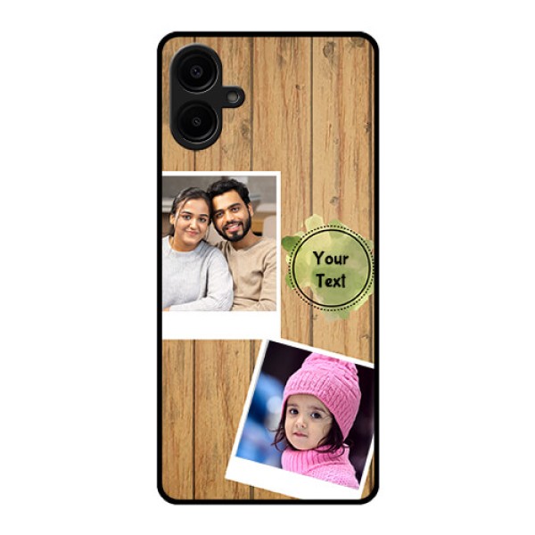 Galaxy F06 Custom Glass Phone Case - Wooden Texture Design