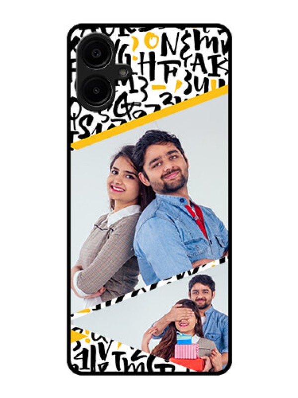 Custom Galaxy F06 Custom Glass Phone Case - Letters Pattern Design