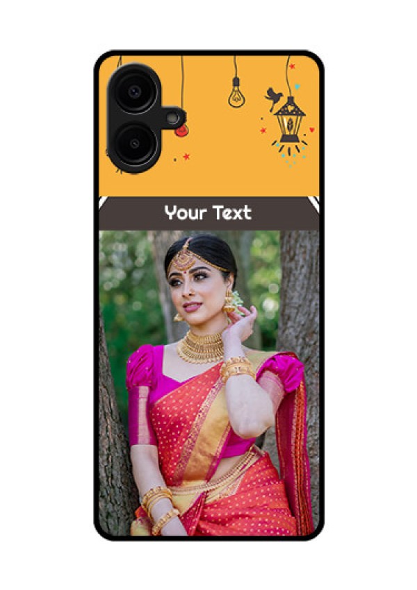 Galaxy F06 Custom Glass Phone Case - With Family Picture And Icons