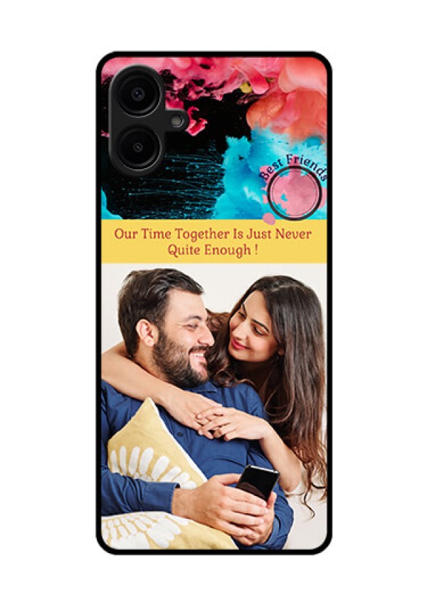 Galaxy F06 Custom Glass Phone Case - Quote With Acrylic Painting Design