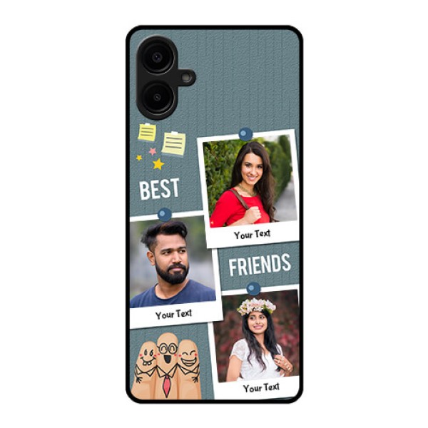 Galaxy F06 Custom Glass Phone Case - Sticky Frames And Friendship Design Galaxy F06 Custom Glass Phone Case - Sticky Frames And Friendship Design